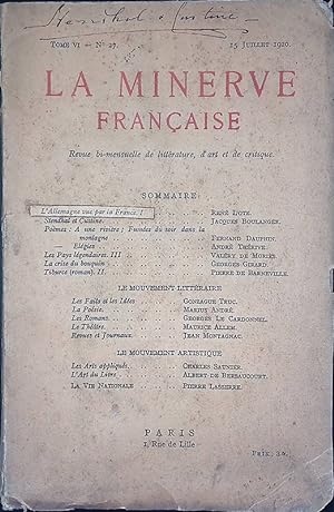 La Minerve Francaise. Revue bi-mensuelle de littérature, d'art et de critique - Tome VI - N. 27 -...