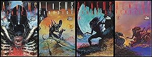 Bild des Verkufers fr Aliens Genocide Comic Set 1-2-3-4 Lot w/ 2 Page Pin-Up Arthur Suydam Art Poster zum Verkauf von CollectibleEntertainment