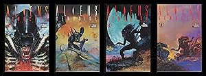 Bild des Verkufers fr Aliens Genocide Comic Set 1-2-3-4 Lot All Front Covers Signed by Arthur Suydam zum Verkauf von CollectibleEntertainment