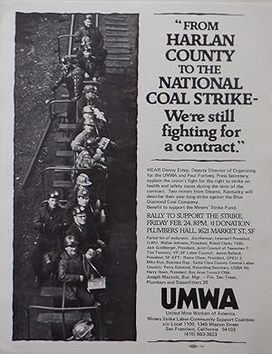 Imagen del vendedor de From Harlan County to the National Coal Strike-We're Still Fighting For a Contract. UMWA Handbill/Flier a la venta por Mare Booksellers ABAA, IOBA