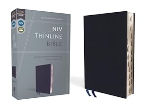 Image du vendeur pour NIV, Thinline Bible, Bonded Leather, Navy, Indexed, Red Letter Edition (Leather / Fine Binding) mis en vente par BargainBookStores