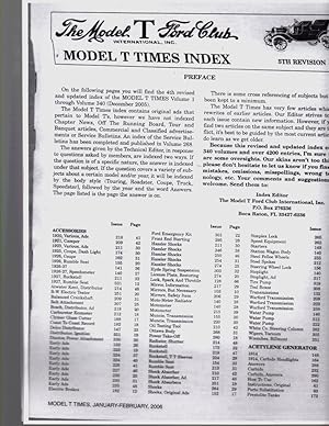 Model T Times Index, 5th Revision Vol 1 through Volume 340, December 2005