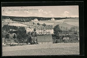 Bild des Verkufers fr Ansichtskarte Ober-Gelenau, Ortsansicht mit Knig-Albert-Heim zum Verkauf von Bartko-Reher
