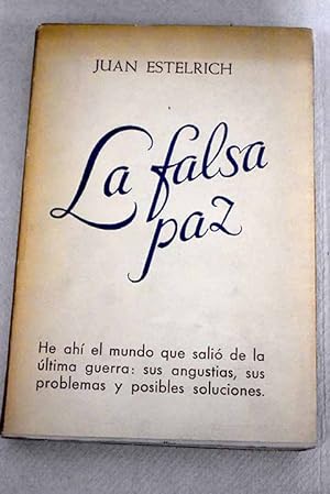 Seller image for La falsa paz for sale by Alcan Libros