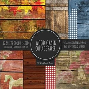 Seller image for Wood Grain Collage Paper for Scrapbooking Photo Art: Wood Print Flat Lay Shiplap Style Decorative Paper for Crafts by Crafty as Ever [Paperback ] for sale by booksXpress