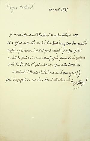 DEPUTE PRESIDENT du SENAT Lettre Autographe Signée LAS Elie LE ROYER 1816-1897 