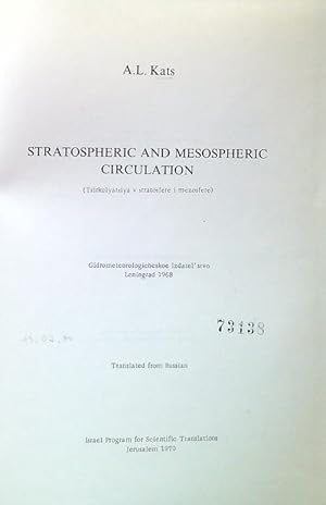 Image du vendeur pour Stratospheric and mesospheric circulation mis en vente par Librodifaccia