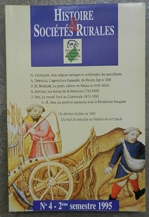 Bild des Verkufers fr Histoire & Socits rurales. - N 4, 2me semestre 1995. zum Verkauf von Librairie les mains dans les poches