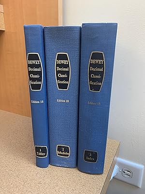 Seller image for Dewey Decimal Classification and Relative Index Edition 18 (3 Volumes-Introduction Tables / Schedules / Index) for sale by Regent College Bookstore