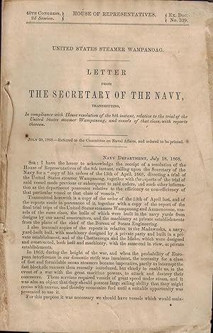 UNITED STATES STEAMER WAMPANOAG - LETTER FROM THE SECRETARY OF THE NAVY