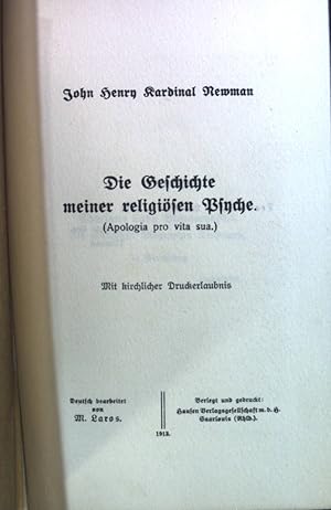 Image du vendeur pour Die Geschichte meiner religisen Psyche. mis en vente par books4less (Versandantiquariat Petra Gros GmbH & Co. KG)