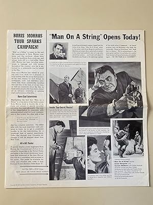 Seller image for Man on a String Pressbook 1960 Ernest Borgnine, Kerwin Mathews for sale by AcornBooksNH