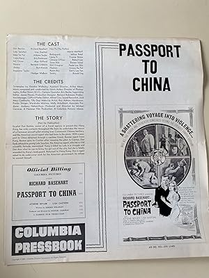 Imagen del vendedor de Passport to China Pressbook 1960 Richard Basehart, Athene Seyler a la venta por AcornBooksNH