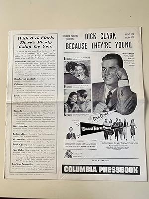 Seller image for Because They're Young Pressbook 1960 Dick Clark, Tuesday Weld, Michael Callan for sale by AcornBooksNH