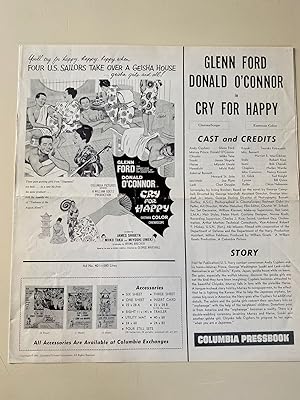 Immagine del venditore per Cry for Happy Pressbook 1961 Glenn Ford, Donald O'Connor, James Shigeta venduto da AcornBooksNH