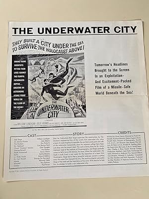Imagen del vendedor de The Underwater City Pressbook 1961 William Lundigan, Julie Adams, Roy Roberts a la venta por AcornBooksNH