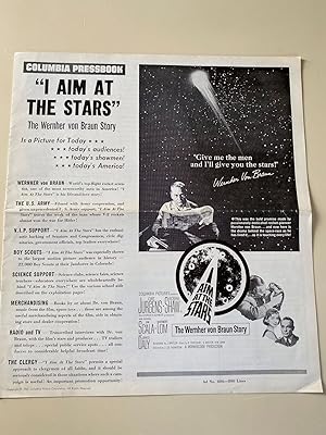 Seller image for I Aim at the Stars Pressbook 1960 Curd Jurgens, Victoria Shaw, Gia Scala for sale by AcornBooksNH