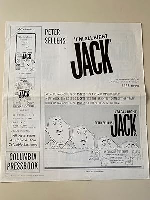Immagine del venditore per I'm All Right, Jack Pressbook 1960 Ian Carmichael, Terry-Thomas, Peter Sellers venduto da AcornBooksNH