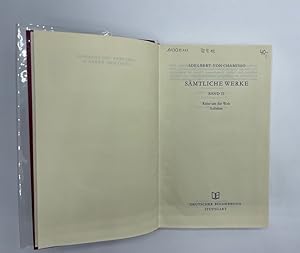 Chamisso, Adelbert von: Sämtliche Werke in zwei Bänden; Teil: Band II Reise um die Welt Aufsätze ...