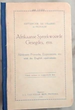 Seller image for Afrikaanse Spreekwoorde Gesegdes, ens. for sale by Chapter 1