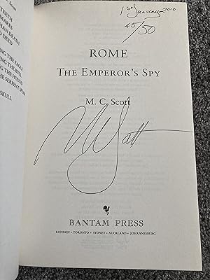Seller image for ROME: THE EMPEROR'S SPY: SIGNED, DATED NUMBERED UK FIRST EDITION HARDCOVER for sale by Books for Collectors