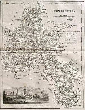 ORIGINAL 19th CENTURY MAP OF OXFORDSHIRE