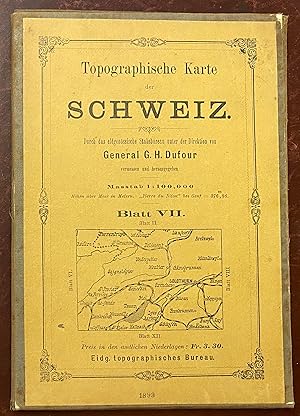 Seller image for Topographische Karte der Schweiz. Blatt VII (Blatt II.). Masstab 1 : 100, 000. for sale by Antiquariat A. Wempe