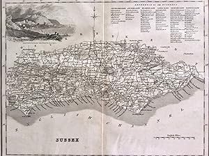 ORIGINAL 19th CENTURY MAP OF SUSSEX