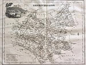 ORIGINAL 19th CENTURY MAP OF LEICESTERSHIRE
