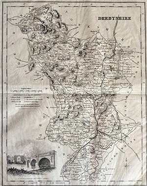 ORIGINAL 19th CENTURY MAP OF DERBYSHIRE