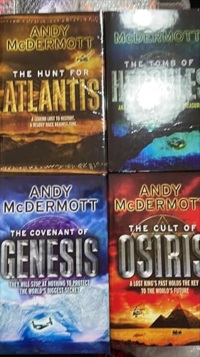 Seller image for The Hunt for Atlantis, The Tomb of Hercules, The Covenant of Genesis, The Cult of Osiris, The Sacred Vault, Empire of Gold, Temple of the Gods, The Valhalla Prophecy. Signed, lined and dated UK hardback first editions, first printings of eight Nina Wilde and Eddie Chase novels. for sale by Signed and Delivered Books