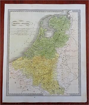 Belgium & Holland Amsterdam Brussels Utrecht c. 1848 Greenleaf engraved map