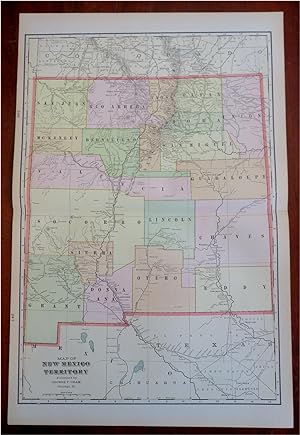 New Mexico Territory Santa Fe Albuquerque Santa Fe Roswell 1903 Cram map
