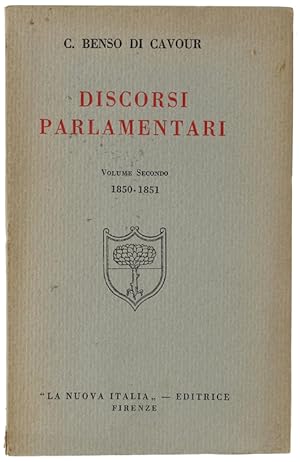 Imagen del vendedor de DISCORSI PARLAMENTARI. Volume secondo (1850-1851).: a la venta por Bergoglio Libri d'Epoca