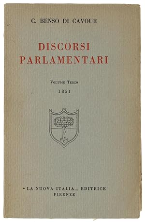 Imagen del vendedor de DISCORSI PARLAMENTARI. Volume terzo (1851).: a la venta por Bergoglio Libri d'Epoca