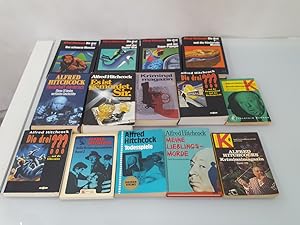 Konvolut 14 Bücher: Verschiedene Krimi-Romane von Alfred Hitchcock