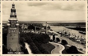 Ansichtskarte / Postkarte Szczecin Stettin Pommern, Panorama mit Hakenterrasse