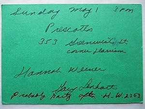 Immagine del venditore per Hannah Weiner at Prescotts May 1 1983 Exhibition invite postcard venduto da ANARTIST