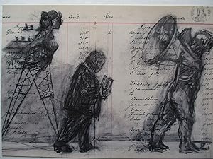 Bild des Verkufers fr William Kentridge Marian Goodman Gallery 2002 Exhibition invite postcard zum Verkauf von ANARTIST