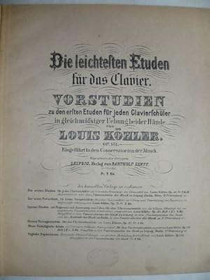 Die leichtesten Etuden für das Clavier op. 151. Vorstudien zu den ersten Etuden für jeden Clavier...