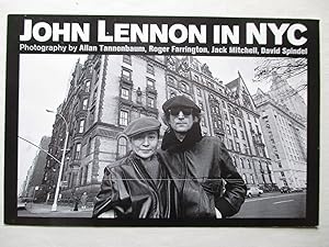 Bild des Verkufers fr John Lennon in NYC (Allen Tannenbaum image) on The Puffin Room 2005 Exhibition invite postcard zum Verkauf von ANARTIST