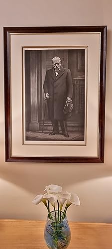 Seller image for Mezzotint of Winston Churchill in front of No. 10 Downing Street in 1940. for sale by Treasure House Books