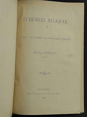 Euhemeri Reliquiae - G. Nemethy - 1889