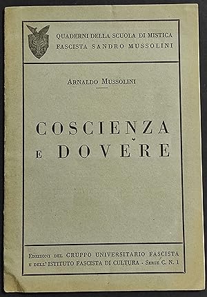 Coscienza e Dovere - A. Mussolini - Quaderni Scuola Mistica