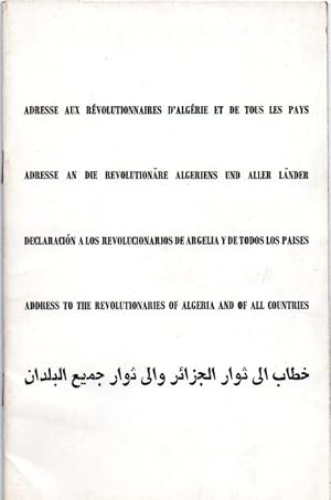 Adresse aux révolutionnaires dAlgérie, et de tous les pays