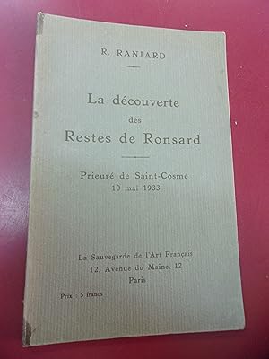 Seller image for La dcouverte des restes de Ronsard Prieur de Saint-Cosme 10 mai 1933. for sale by Le livre de sable