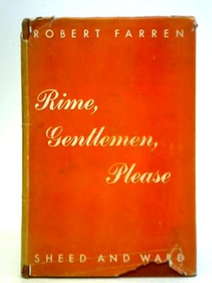 Image du vendeur pour Rime, Gentlemen, Please mis en vente par World of Rare Books