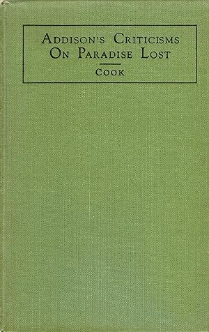 Seller image for Criticisms on Paradise Lost for sale by A Cappella Books, Inc.