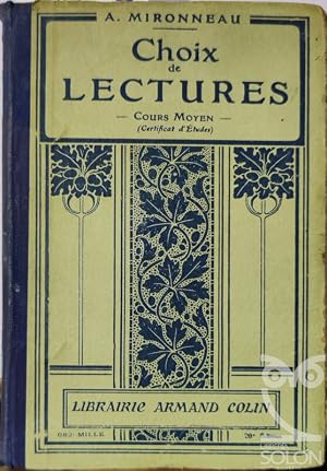 Imagen del vendedor de Chois de Lectures. Cours Moyen a la venta por LIBRER�A SOL�N