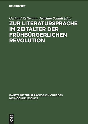 Seller image for Zur Literatursprache im Zeitalter der frhbrgerlichen Revolution for sale by moluna